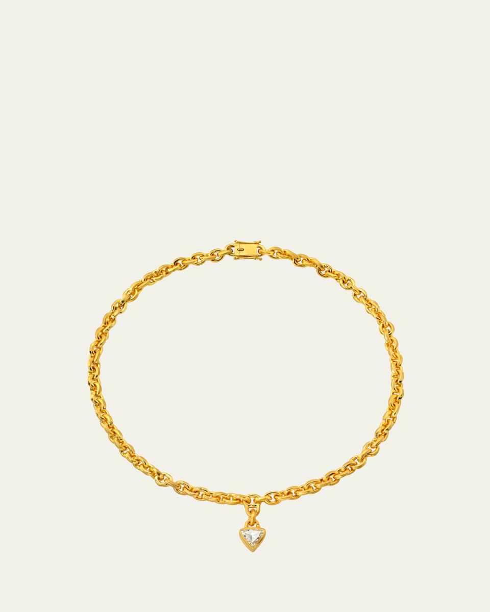 Shield Diamond Chain Necklace in 18K Yellow Gold, 15"L